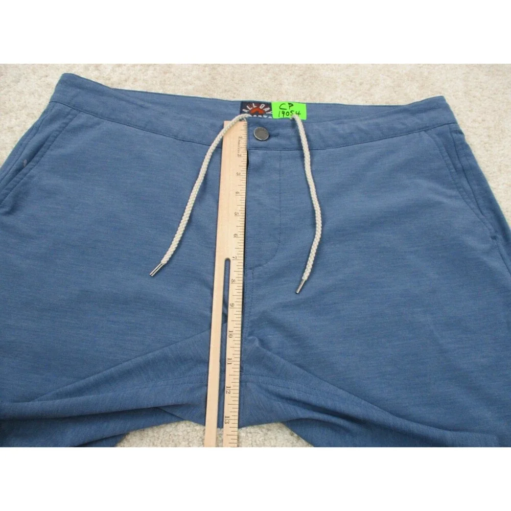 Faherty All Day Shorts Adult 38 Blue Performance Stretch Drawstring Casual Mens